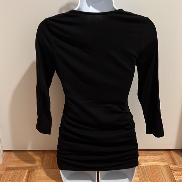A Pea in the Pod Maternity Black 3/4 Sleeve Top Size Small - Picture 6 of 9